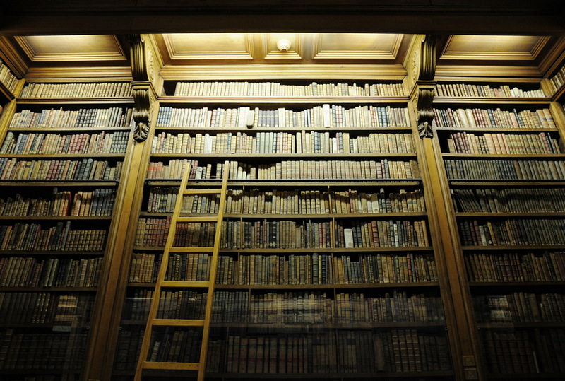 Old library with ancient bibles